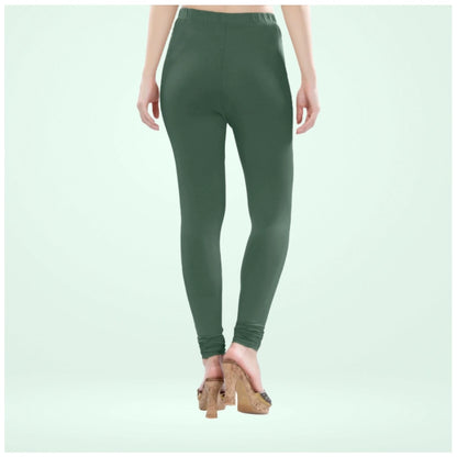 Generic Women's Cotton Blended Solid Churidar leggings (Bottle Green)