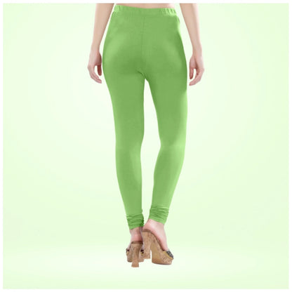 Generic Women's Cotton Blended Solid Churidar leggings (Pista Green)
