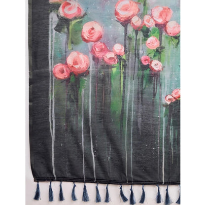 Generic Women's Georgette Embroidered  Saree With Unstitched Blouse (5.5Mtr, Multicolor)