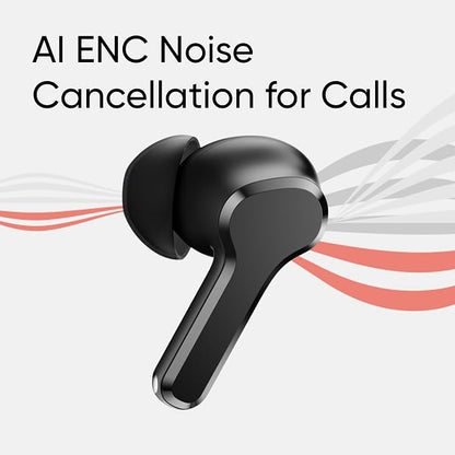 realme Buds T110 Bluetooth Truly Wireless in Ear Earbuds with mic, AI ENC for Calls, Google Fast Pair, 38 Hours Total Playback with Fast Charging (Punk Black)