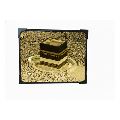 Generic Wooden Macca Madina Haj Table Top "Allah Hu Akbar" Player (Multicolor)