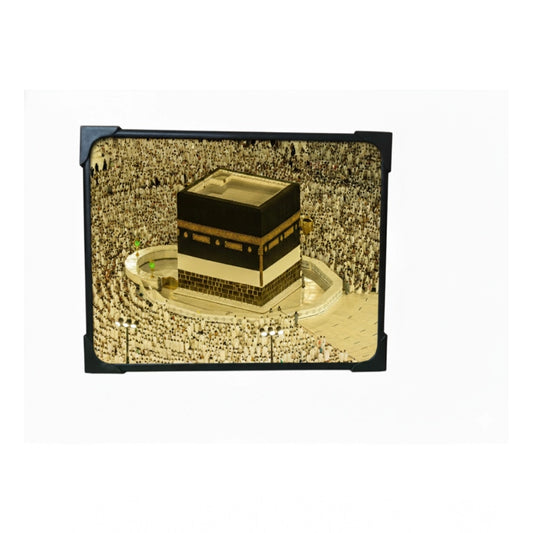 Generic Wooden Macca Madina Haj Table Top "Allah Hu Akbar" Player (Multicolor)