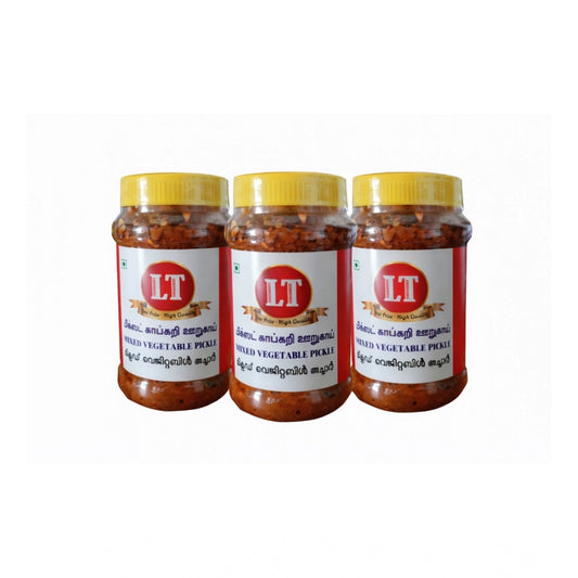 Generic Pack of_3 300GM LT Mixed Veg Pickle Traditional Digestive Side Dish (Red)