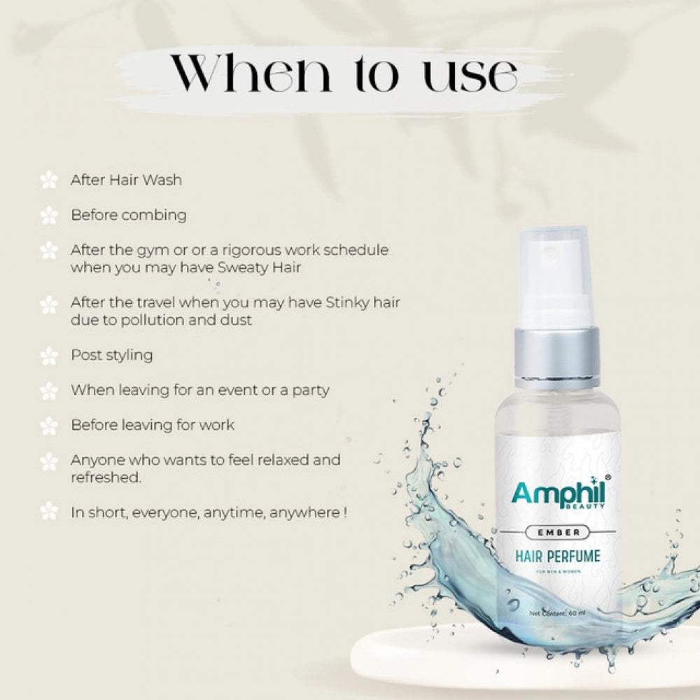 Generic Amphil beauty Ember Unisex Hair perfume 60 ml | Alcohol free | Water based | Paraben Free