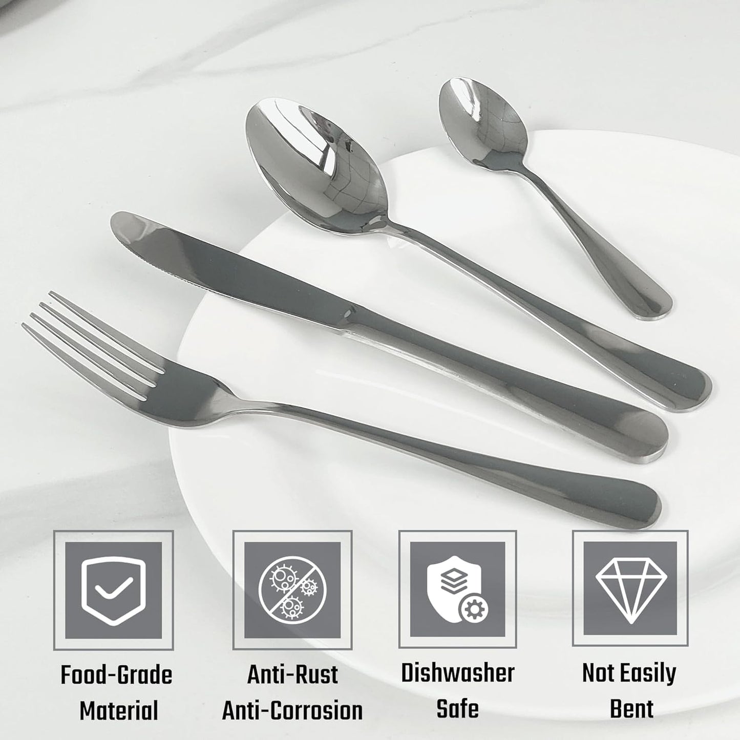 Premium Stainless Steel Polished Cutlery Set (24 Pc)