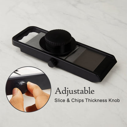 Premium Adjustable Vegetable & Fruit Slicer with Sharp Stainless Steel Blade