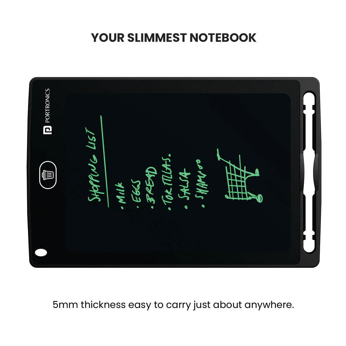 Ruffpad 8.5E | Monocolor LCD | One-Tap Erase | 8.5 Inches Screen | Smart Lock