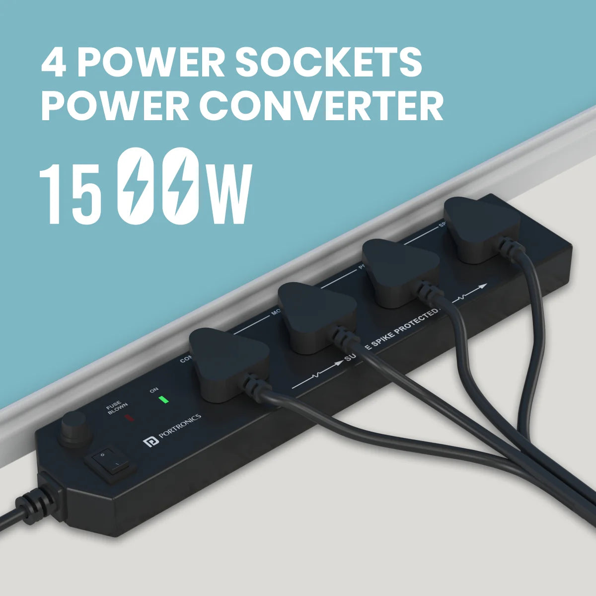 Power Plate 10 Power Extension | 1500 Watts | 2m Long Cord | 4 Universal Sockets