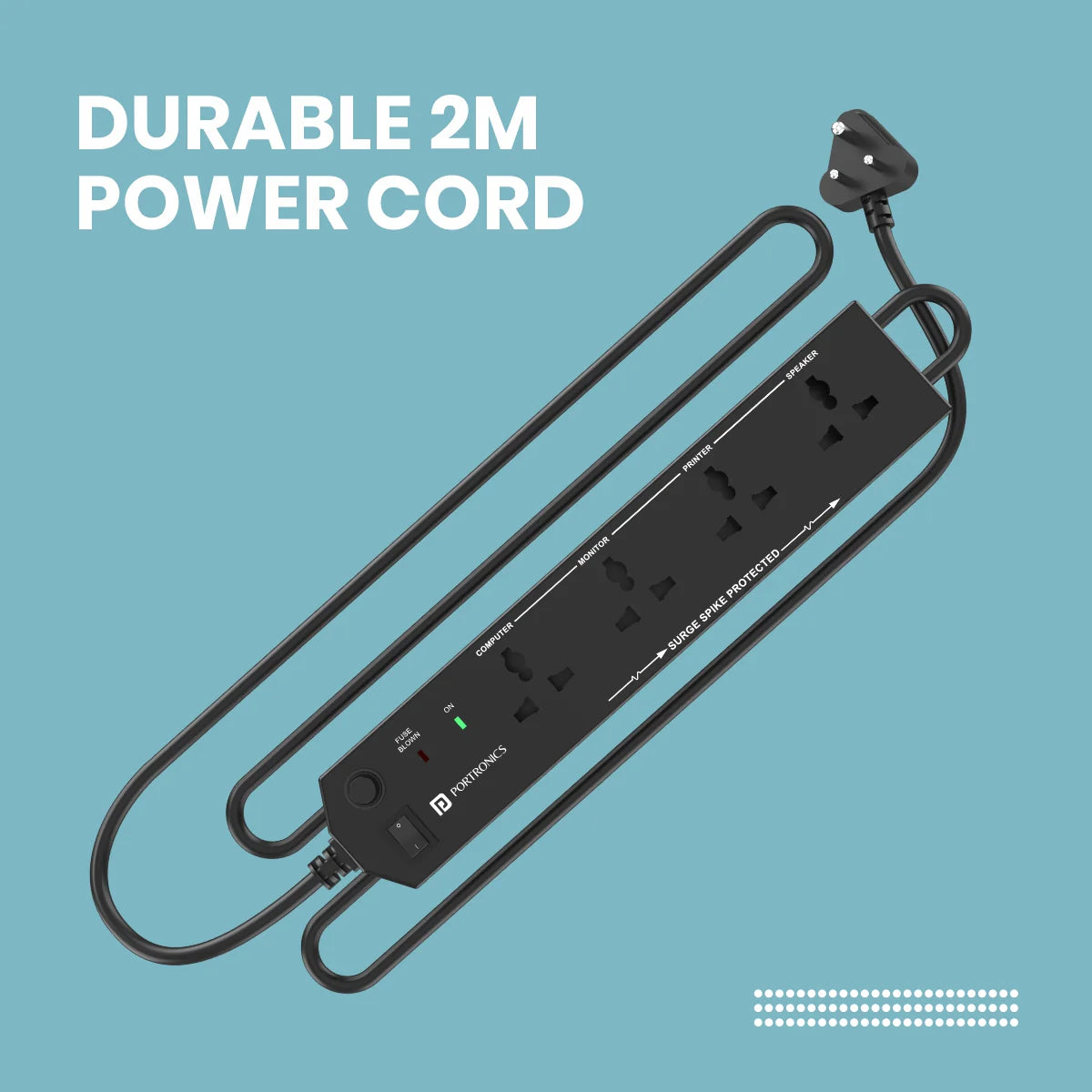 Power Plate 10 Power Extension | 1500 Watts | 2m Long Cord | 4 Universal Sockets
