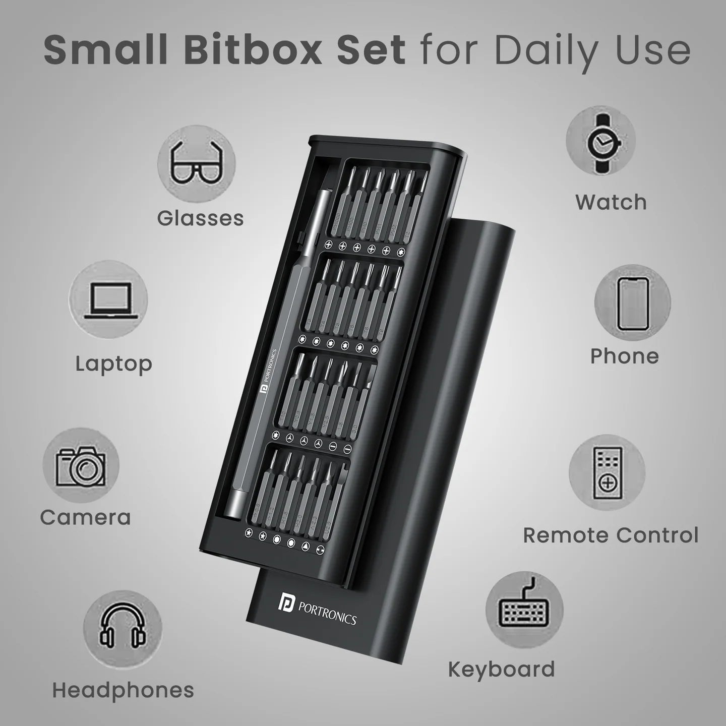 Bit Box | Travel Friendly | Magnetic Bit Holder | Compact | 24-in-1