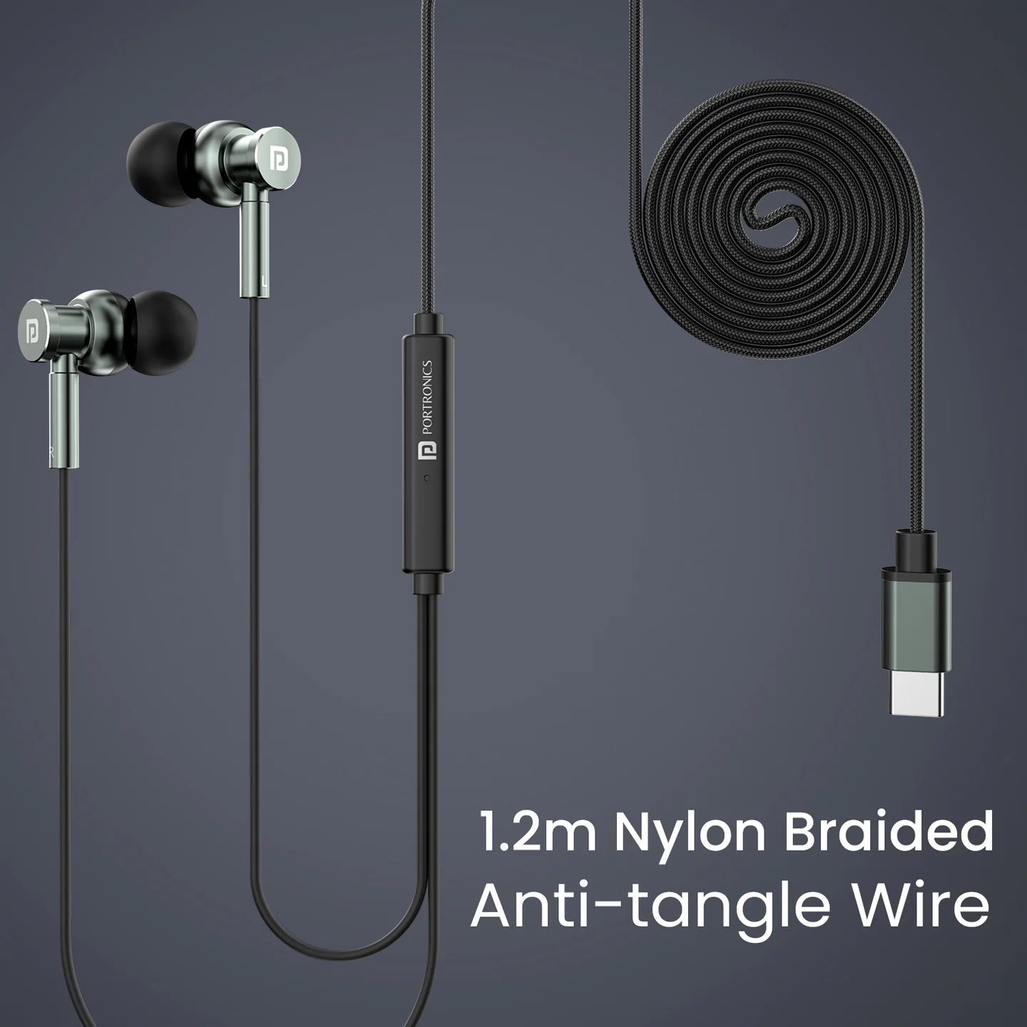 Conch Tune C | In-Built Mic | 10mm Dynamic Driver | In-Line Control | Metal Alloy Body | Grey