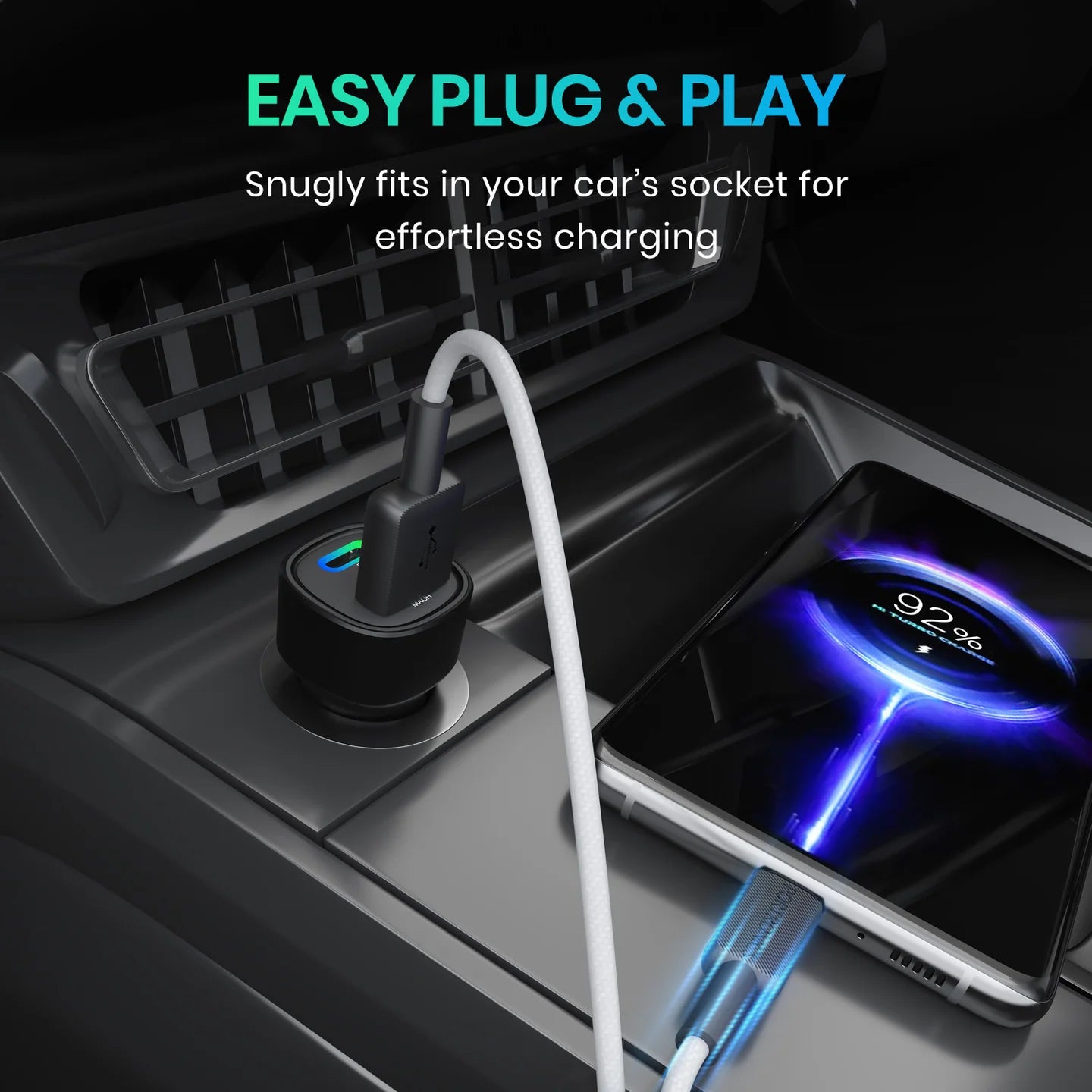 Car Power 80 | 45W Type-C PD | 35W USB | LED Indicator | 80W Max Output