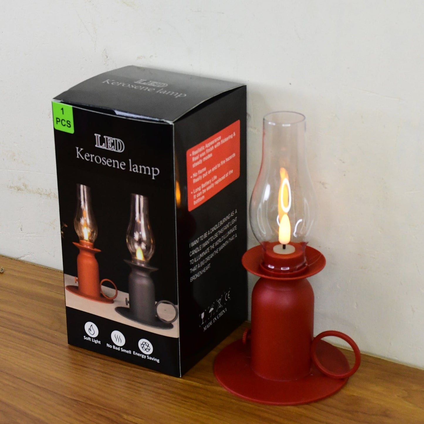 Vintage Style Plastic Candle Light LED Lamp (1 Pc)