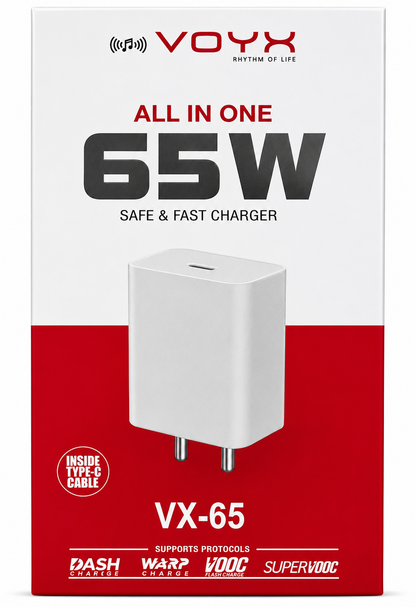 65 W All in One | Safe & Fast Charger | C to C