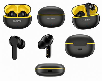 realme Buds T110 Bluetooth Truly Wireless in Ear Earbuds with mic, AI ENC for Calls, Google Fast Pair, 38 Hours Total Playback with Fast Charging (Punk Black)