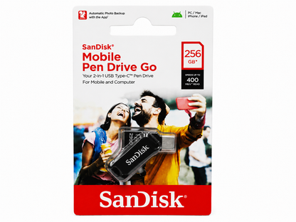 SANDISK Ultra Dual Drive Go Type-C 256GB, Upto 400MB/s, OTG, Pendrive, Black, 5Y Warranty (SDDDC3-256G-I46PD)