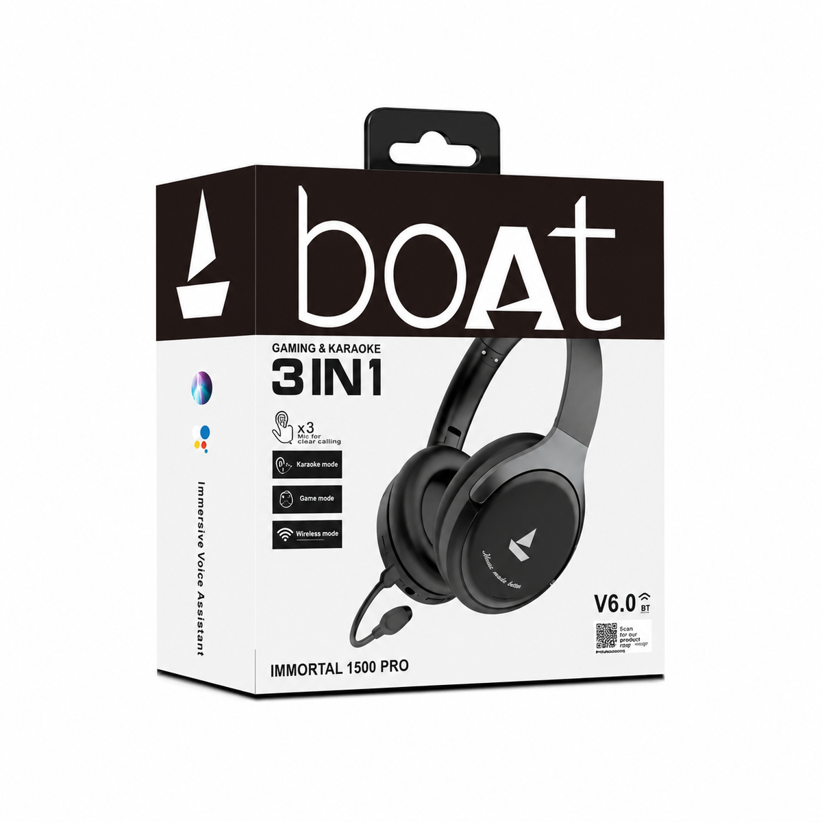 Boat Immortal 1500 pro Wireless Headphone with detachable mic