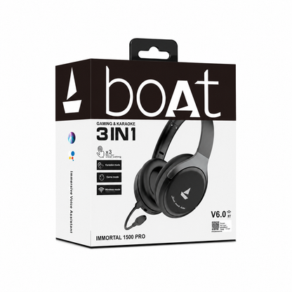 Boat Immortal 1500 pro Wireless Headphone with detachable mic