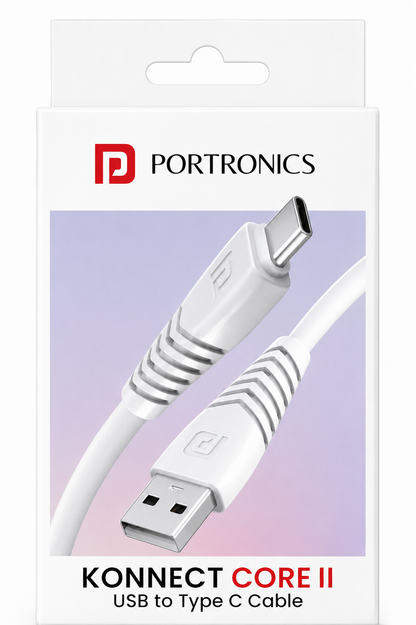Konnect Core II- USB to Type C Cable  | Fast Charging | 3.0A Output | Premium Quality | Safe& reliable