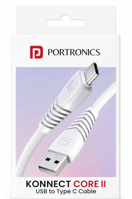 Konnect Core II- USB to Type C Cable  | Fast Charging | 3.0A Output | Premium Quality | Safe& reliable