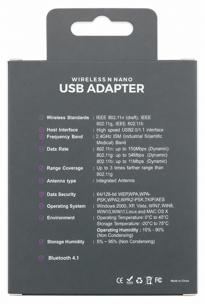 USB WIFI + BT 4.1 | Model : OT-WUA95ONM (A007) | 950 Mbps