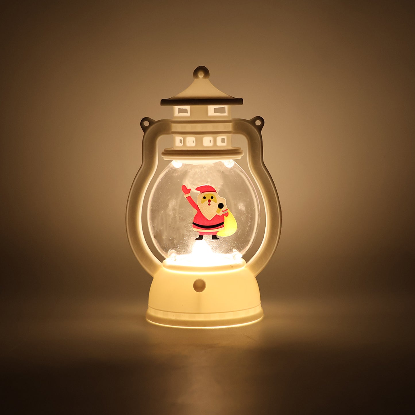 Mini Led Decorative Lantern With Santa Figurine (1 Pc)