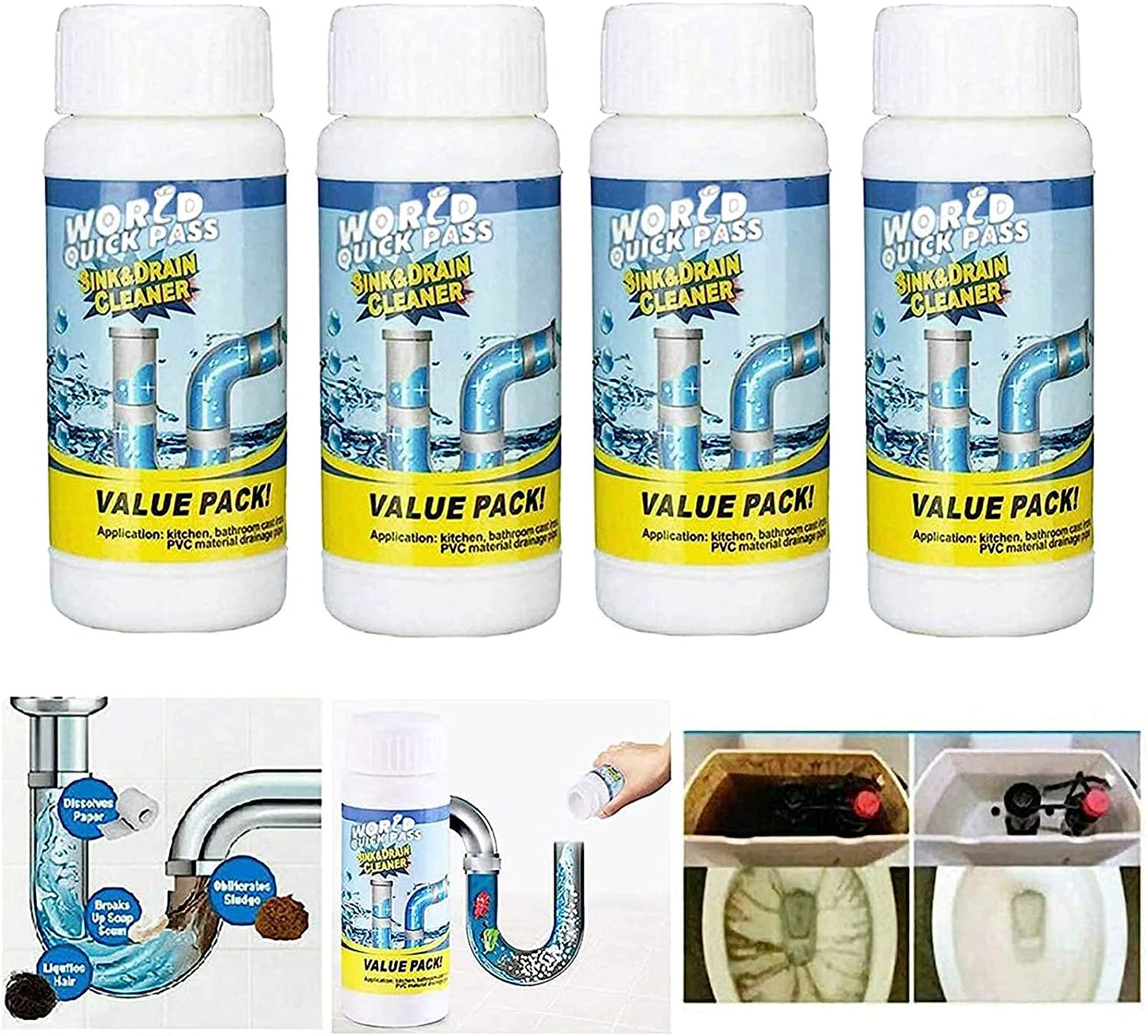 Powerful Sink And Drain Cleaner For Kitchen Toilet Pipe Dredging (110 Gm) (7934)