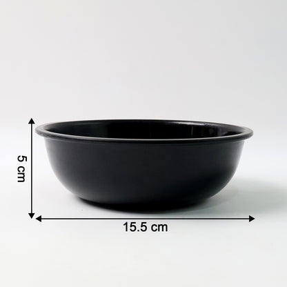 Plastic 6 Inch Black Round Deep Serving Bowl (1 Pc)
