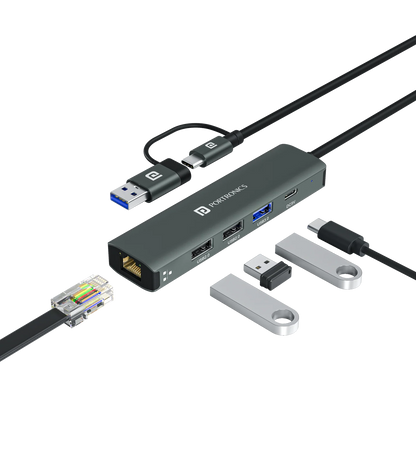 MPort Edge Type-C Charging Support | USB 3.0,2.0 | RJ45 Ethernet | Dual USB Plugs