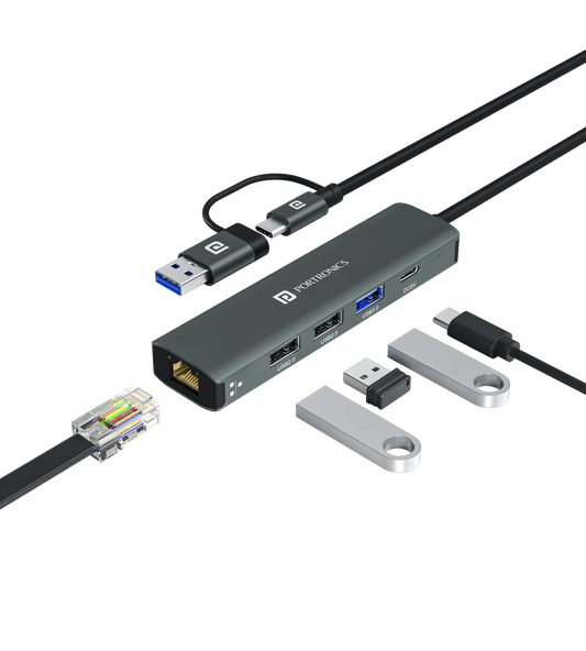 MPort Edge Type-C Charging Support | USB 3.0,2.0 | RJ45 Ethernet | Dual USB Plugs