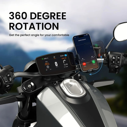 Mobike 4 | One-Press Lock | 360° Rotation | Bike Phone Holder | Handlebar Mount | Portronics