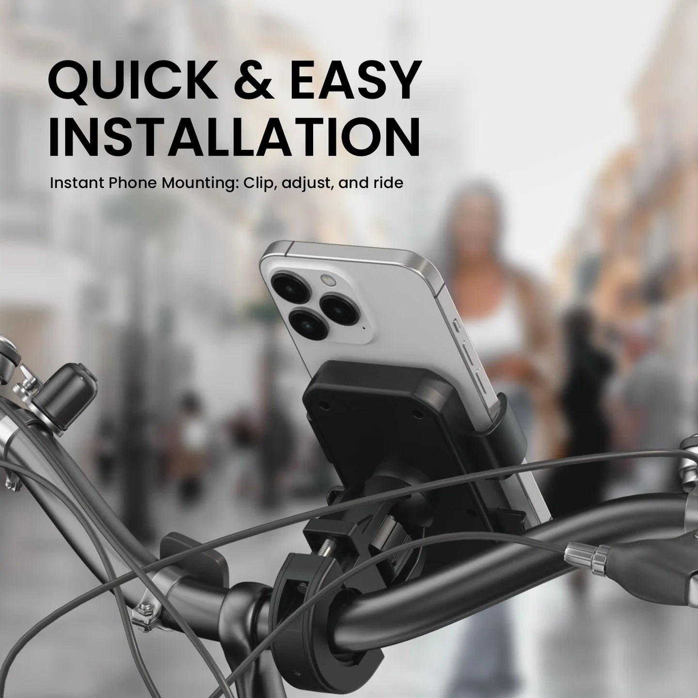 Mobike 4 | One-Press Lock | 360° Rotation | Bike Phone Holder | Handlebar Mount | Portronics