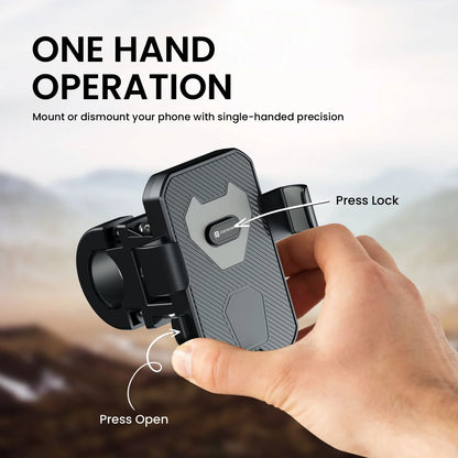 Mobike 4 | One-Press Lock | 360° Rotation | Bike Phone Holder | Handlebar Mount | Portronics