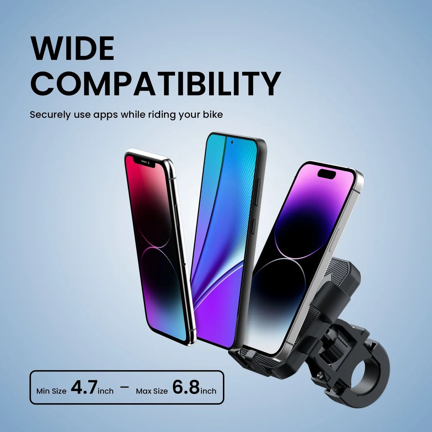 Mobike 4 | One-Press Lock | 360° Rotation | Bike Phone Holder | Handlebar Mount | Portronics