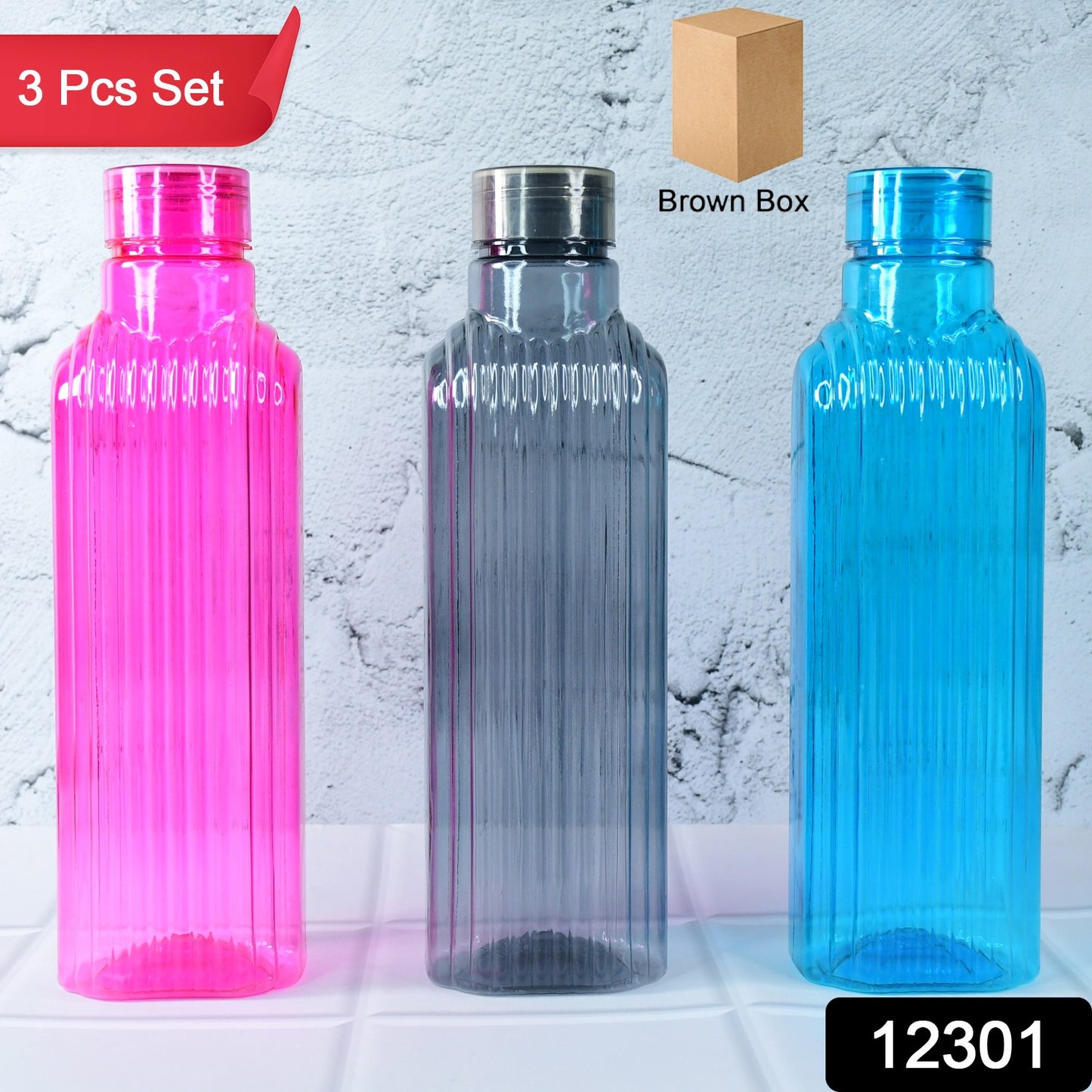 Transparent Fridge Water Bottles (3 Pc)