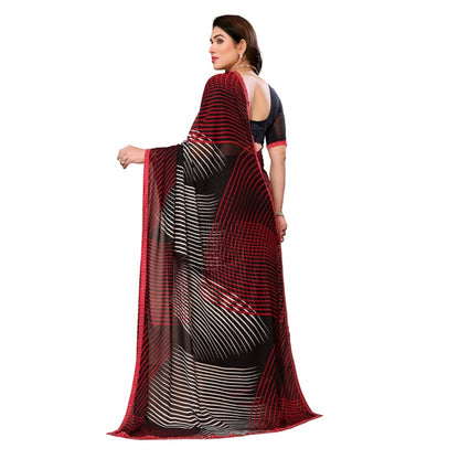 Generic Women's Georgette Printed Saree With Unstitched Blouse 5.5Mtr (Multicolor)