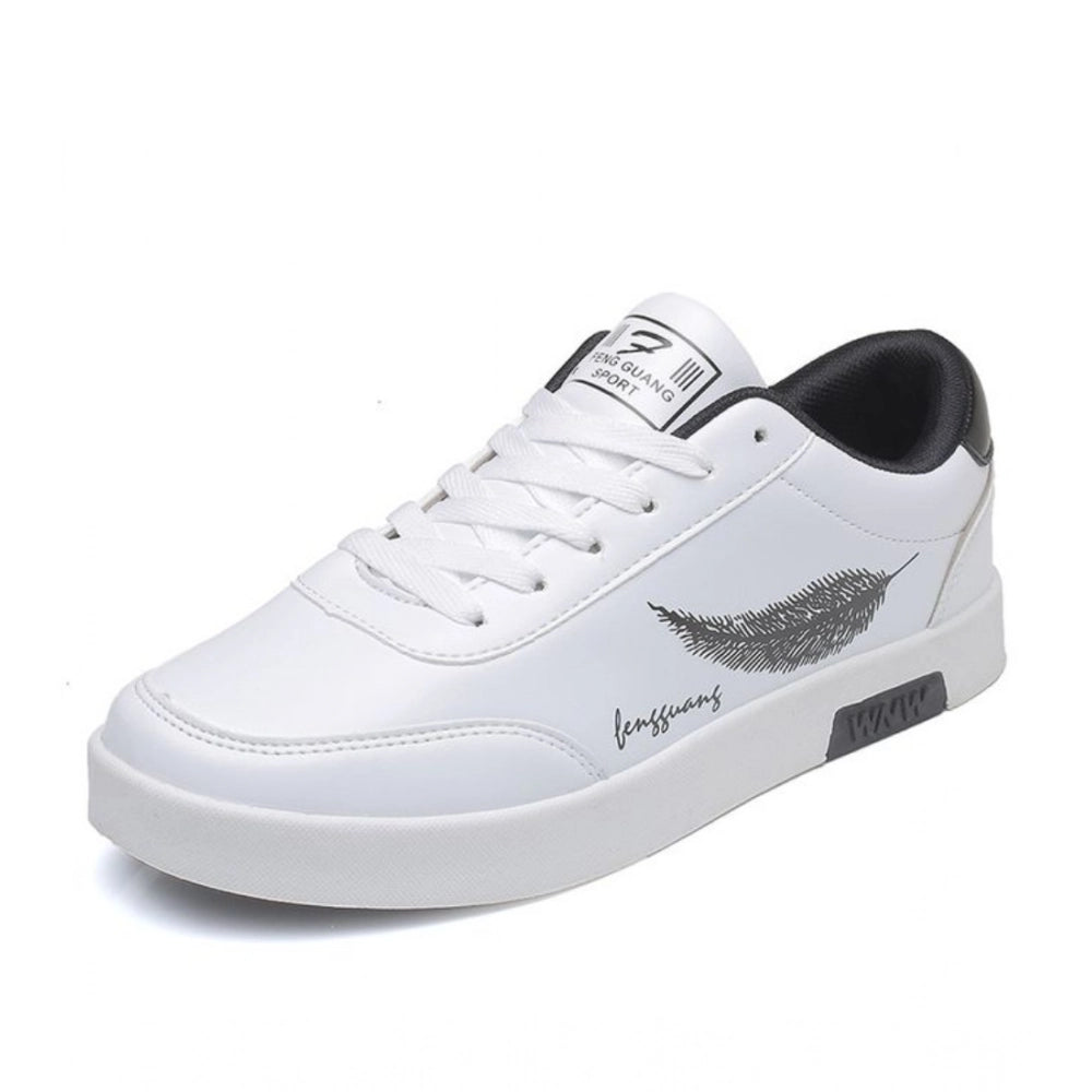 Generic Men's Casual Synthetic Lace-ups Casual Shoes (White)