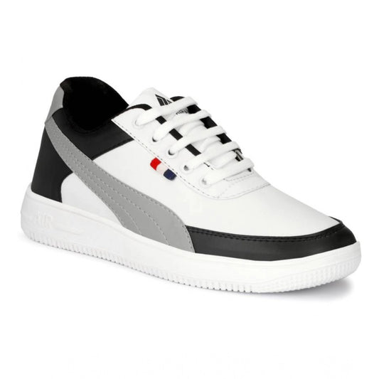Generic Men's Casual Synthetic Lace-ups Casual Shoes (White)