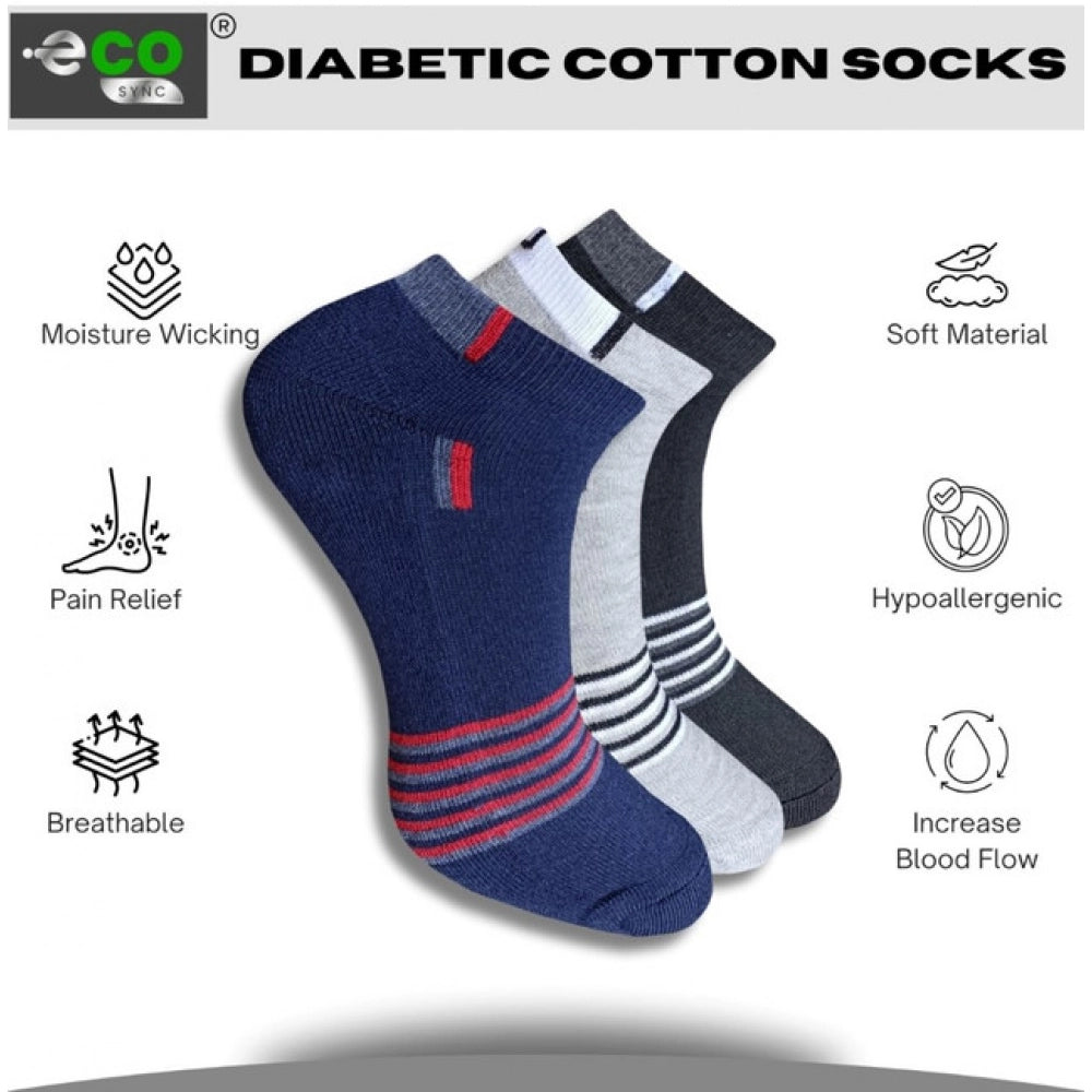 Generic 3_Pair Set Unisex Casual Cotton Printed Low Cut Socks (Multicolor)