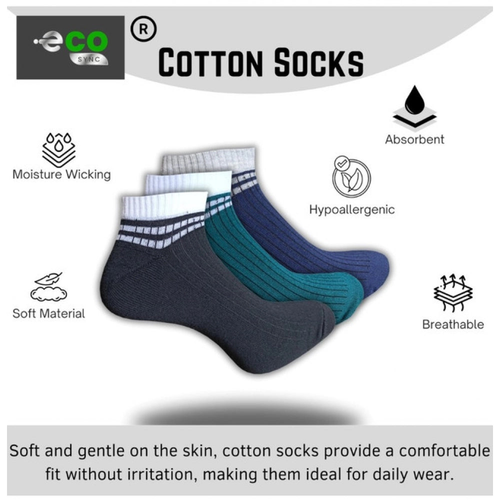 Generic 3_Pair Set Unisex Casual Cotton Printed Low Cut Socks (Multicolor)