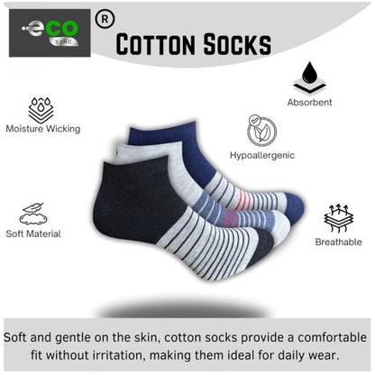 Generic 3_Pair Set Unisex Casual Cotton Printed Low Cut Socks (Multicolor)