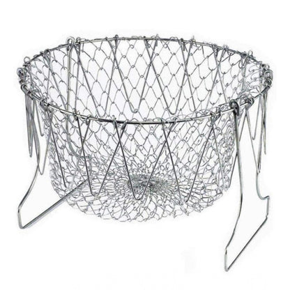Generic Foldable Chef Basket – Multi-Function Strainer And Steamer (Color: Assorted )