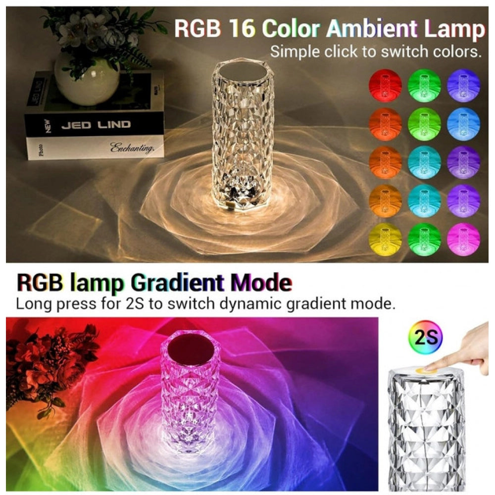 Generic Crystal plastic LED Rose Lamp ��� Crystal Diamond