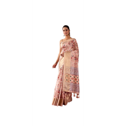 Generic Women's Faux_Banarasi_Silk Woven Saree With Unstitched Blouse 5.5Mtr (Light_Mauve)