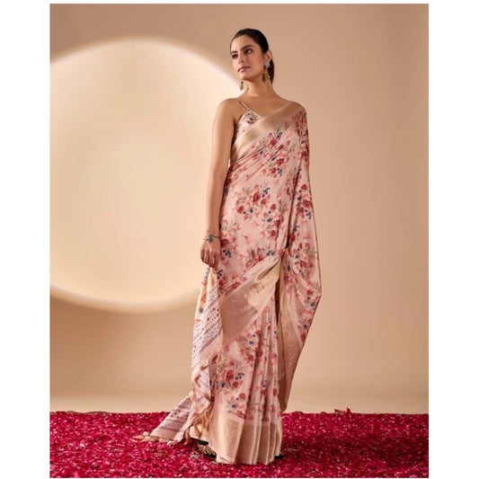 Generic Women's Faux_Banarasi_Silk Woven Saree With Unstitched Blouse 5.5Mtr (Light_Mauve)