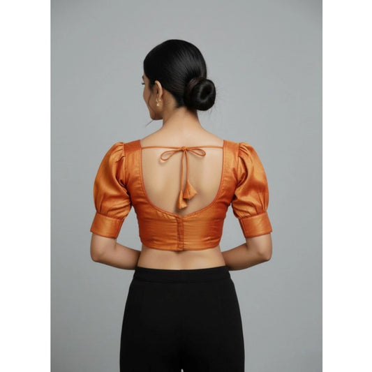 Generic Women's Erode Silk V Neck Padded Blouse (Red, 38 Ready Size (Self-Alterable 36–40)