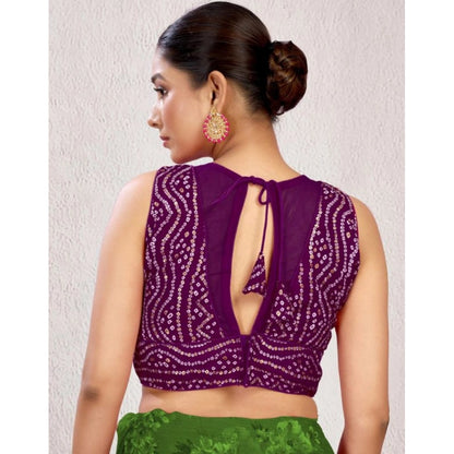 Generic Women's Rayon Cotton Bandhani Printed Halter Neck Non Padded Blouse (Wine 38 Ready (Alterable up to 42)