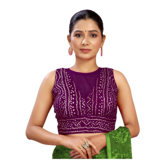 Generic Women's Rayon Cotton Bandhani Printed Halter Neck Non Padded Blouse (Wine 38 Ready (Alterable up to 42)
