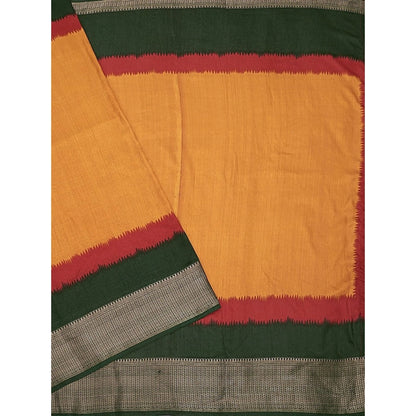 Generic Women's Cotton Silk Solid Saree With Unstitched Blouse 5.5Mtr (Multicolor)