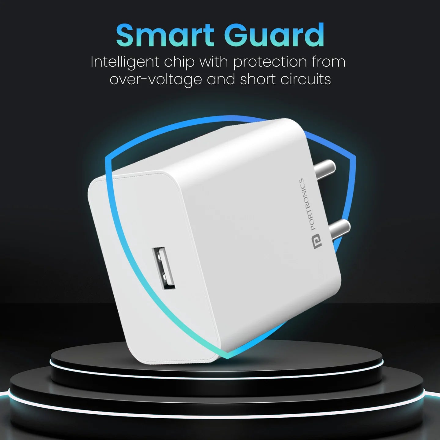 Portronics Adapto 35A USB A Output Port | VOOC Charging, WARP Charging | DASH Charging, QUICK Charging | 1M Charging Cable